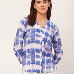 Moomaya Blue & White Tie - Dye Shirt-picture-13