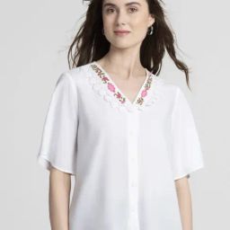 SHAYE White Printed Top-image-31