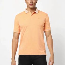 Peter England Orange Regular Fit Polo T-Shirt-picture-48