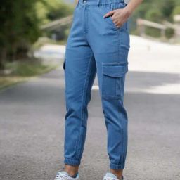 Miss Chase Light Blue Regular High Rise Clean Look Regular Stretchable Light Weight Denim Joggers-image-59