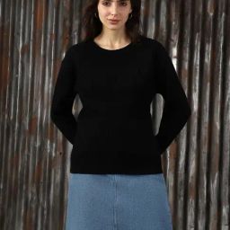 High Star Black Self Design Sweater-image-43