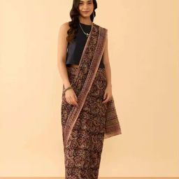 Taneira Black Cotton Printed Saree-picture-7