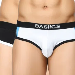 BASIICS by La Intimo White & Black Printed Briefs (Pack of 2) image 1