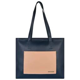 Bagsy Malone Navy Solid Medium Tote Handbag-image-103
