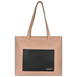 Bagsy Malone Beige Solid Medium Tote Handbag-24