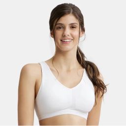 Jockey ES13 Wirefree NonPadded Cotton Elastane Full Coverage Plus Size Bra - White-picture-14