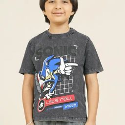 Kidsville Sonic Modern Printed Regular Fit T-Shirt for Boys-image-35
