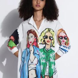 Showoff White Cotton Relaxed Fit Printed Shirt-image-85