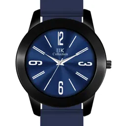 IIK COLLECTION Men Round Dial Adjustable Flexible Silicon Strap Analogue Watch image 3