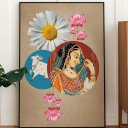 Indian Classic Art Multicolor Canvas Abstract Wall Art-28
