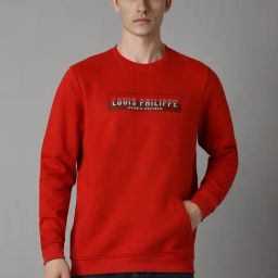 Louis Philippe Red Regular Fit Printed Sweatshirt-picture-33