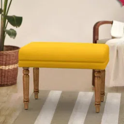 Chumbak Nawaab Sahara Solid Mustard Sheesham Wood Small Bench-image-40