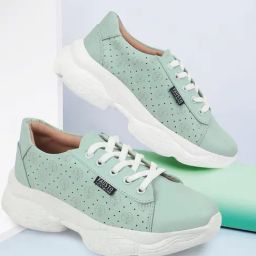 Fausto Women's Pista Green Sneakers-image-81