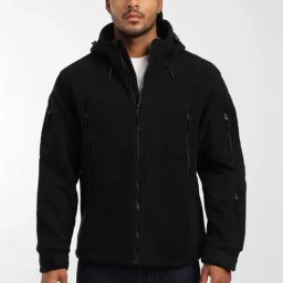 Mountmiller Black Full Sleeve Hooded Neck 10 Zip Outpost Superbond Jacket-image-2