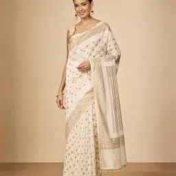 Taneira Off White Printed Saree-picture-11