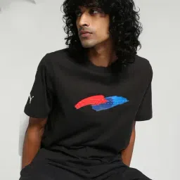 Puma BMW M Motorsport Statement Black Cotton Regular Fit Printed Sports T-Shirt-image-91