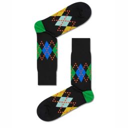Happy Socks Dressed Jaxon Black Cotton Printed Socks (39-42)-20