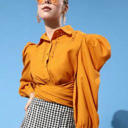 KASSUALLY Yellow Relaxed Fit Shirt-image-10