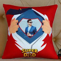 FNP Multicolor Polyester Personalised Super Dad Cushion-40