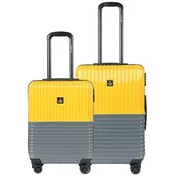 Nasher Miles Istanbul Hard-Sided ABS and PC  Set of 2 Yellow and Grey Trolley Bags (55 & 65 cm)-image-16