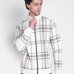 Crimsoune Club White Regular Fit Checks Sweatshirt-picture-12