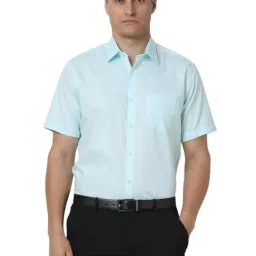 Van Heusen Blue Regular Fit Solid Shirt-image-76
