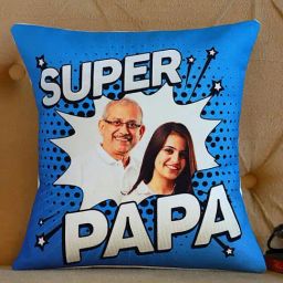 FNP Multicolor Polyester Personalised Super Papa Cushion-34