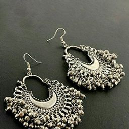 Sangria Artificial Beads Beaded Crescent Shaped Drop Earrings-39