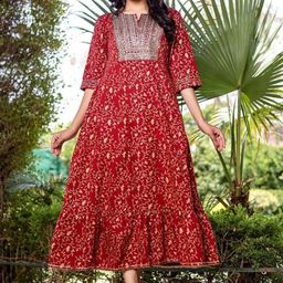 Chandbaali Print A-Line Dress-image-49
