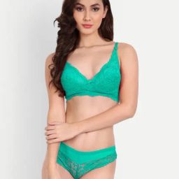 FIMS: Fashion is my Style Green Lace Work Lingerie Set-image-19