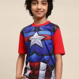 Kidsville Blue & Red Cotton Printed T-Shirt-picture-28