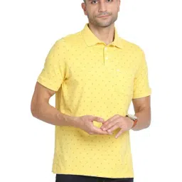 Turtle Yellow Slim Fit Printed Polo T-Shirts-image-22