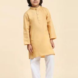 Pro-Ethic Style Developer Kids Beige Printed Full Sleeves Kurta with Pyjamas-image-85