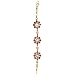 Karatcart Gold-Plated Red Two Tone Kundan Handmade Rakhi, Roli & Chawal for Bhai & Bhabi - Set of 2 image 4