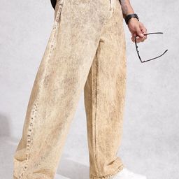 WROGN Men Balloon Fit Mid-Rise Heavy Fade Pure Cotton Jeans-image-93