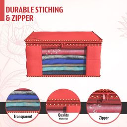 Kuber Industries Red & White 12 Pieces Printed Foldable Multi Utility Organisers image 5