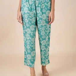 RANGMANCH BY PANTALOONS Women Floral Printed Mid-Rise Regular Fit Trousers-image-22
