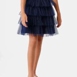 Kate & Oscar Kids Navy Embellished Skirt-image-55