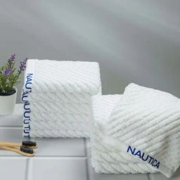 Nautica Cross View White Cotton 600 GSM Fluffy Zero Twist Face Towel - Set of 12-41