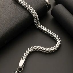 Aatmana Men Silver-Plated Curb Chain Stainless Steel Bracelet-42