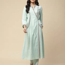 aarke Ritu Kumar Mint Green Embroidered Kurta Pant Set-image-58