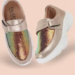 Fausto Women's Golden Walking Shoes-image-61