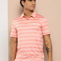 Alcis Men Striped Polo Collar Dry Tech Golf T-shirt-image-36