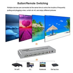 ETZIN 4K HDMI 4x1 KVM Switch 4 in 1 HDMI USB Switch for 4 Computer Share a 4K@30Hz Monitor and 3 USB Device Keyboard Mouse Printer, image 3