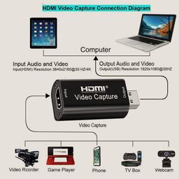 Microware Audio Video Capture Card, HDMI to USB USB 2.0 High Definition 1080p 30fps, Directly to Computer for Gaming, Streaming, Teaching, Video Conference or Live Broadcasting image 5