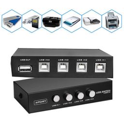 Storin Printer Sharing USB Switch 4 Ports USB 2.0 Selector Switch Box for 4 PC Share 1 USB Device Printer PC Computer Scanner Etc. Black image 3