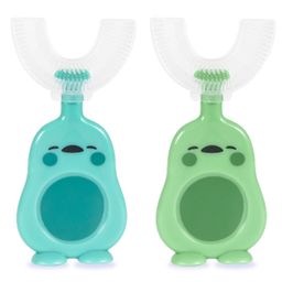 Chinmay Kids U-Shaped Toothbrush Food Grade Material And Attractive Cartoon Ultra Soft Toothbrush (Blue - Green)-image-78