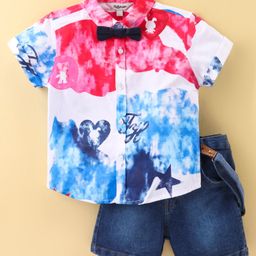 ToffyHouse Shirt and Bottom SetShirt - 100% Woven Cotton Poplin, Pant - 100% Woven Cotton Denim With Spandex Half sleeves Male DENIM 18-24m-image-40