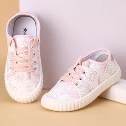 Cute Walk by Babyhug Lace Ups Casual Shoes Floral Print - Pink-picture-5