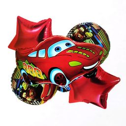 Decormantra mcqueen car theme foil balloon for boys girls kids 1st birthday decoration - Red - Pack of 5-25